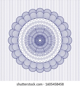 Blue passport money rosette. Vector Illustration. Detailed.