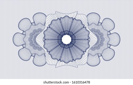 Blue passport money rosette. Vector Illustration. Detailed.