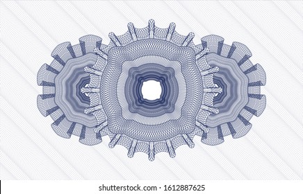 Blue passport money rosette. Vector Illustration. Detailed.