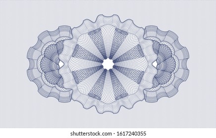 Blue passport money rosette. Vector Illustration. Detailed.