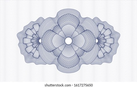Blue passport money rosette. Vector Illustration. Detailed.