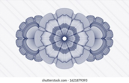 Blue passport money rosette. Vector Illustration. Detailed.