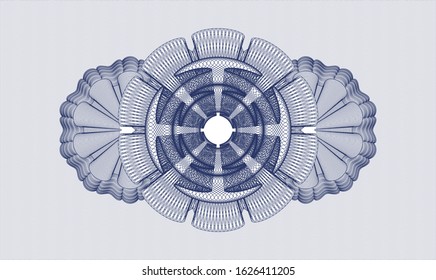 Blue passport money rosette. Vector Illustration. Detailed.