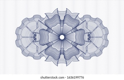 Blue passport money rosette. Vector Illustration. Detailed.