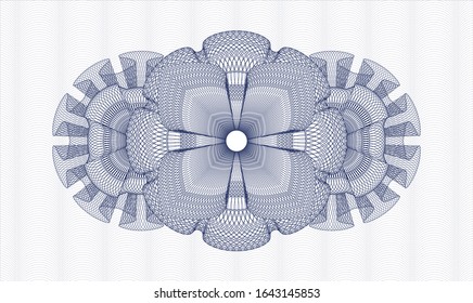 Blue passport money rosette. Vector Illustration. Detailed.