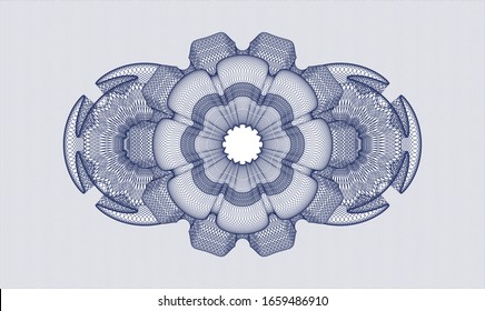 Rosette con dinero del pasaporte azul. Ilustración vectorial. Detallado.