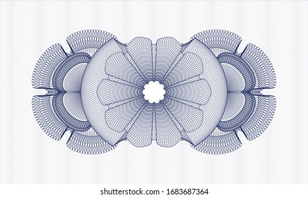 Blue Pass Geld Rosette. Vektorillustration Illustration. Detaillierte Angaben.