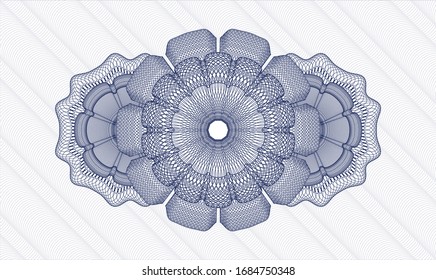 Blue passport money rosette. Vector Illustration. Detailed.