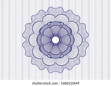 Rosette con dinero del pasaporte azul. Ilustración vectorial. Detallado.