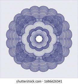 Blue passport money rosette. Vector Illustration. Detailed.