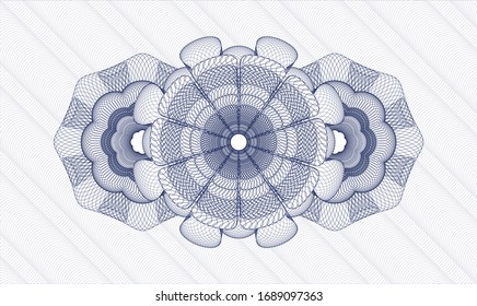 Blue passport money rosette. Vector Illustration. Detailed.