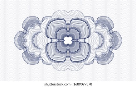 Blue passport money rosette. Vector Illustration. Detailed.