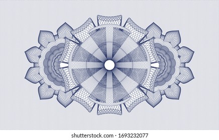 Blue passport money rosette. Vector Illustration. Detailed 