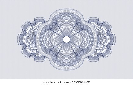 Rosette con dinero del pasaporte azul. Ilustración vectorial. Detallado.