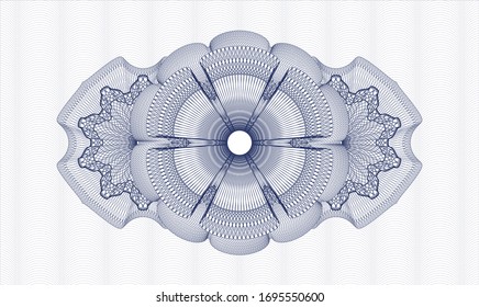 Blue passport money rosette. Vector Illustration. Detailed.