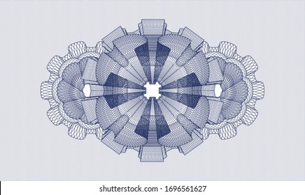 Blue passport money rosette. Vector Illustration. Detailed.