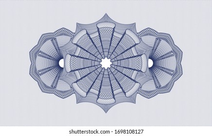 Blue Pass Geld Rosette. Vektorillustration Illustration. Detaillierte Angaben.