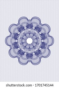 Blue passport money rosette. Vector Illustration. Detailed.