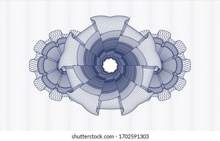 Blue passport money rosette. Vector Illustration. Detailed 