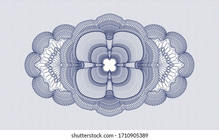 Rosette con dinero del pasaporte azul. Ilustración vectorial. Detallado 