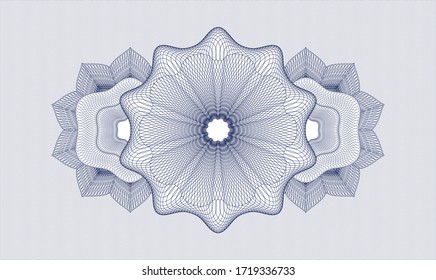 Blue passport money rosette. Vector Illustration. Detailed 