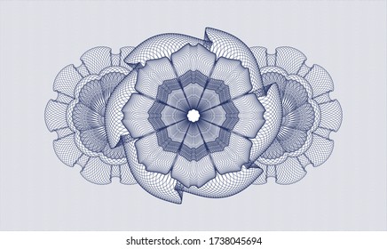 Blue passport money rosette. Vector Illustration. Detailed 