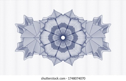 Blue Pass Geld Rosette. Vektorgrafik. Detaillierte 