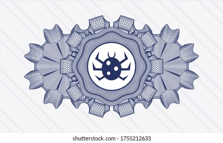 Rosette con dinero del pasaporte azul. Ilustración vectorial. Detallado con el icono de error dentro
