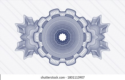 Blue passport money rosette. Vector Illustration. Detailed 
