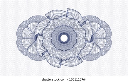Blue passport money rosette. Vector Illustration. Detailed 