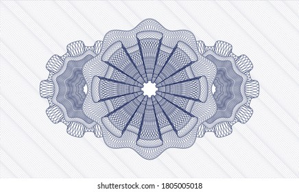 Blue passport money rosette. Vector Illustration. Detailed 