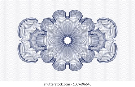 Blue passport money rosette. Vector Illustration. Detailed 