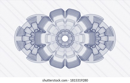 Blue passport money rosette. Vector Illustration. Detailed 