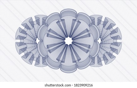 Blue passport money rosette. Vector Illustration. Detailed 