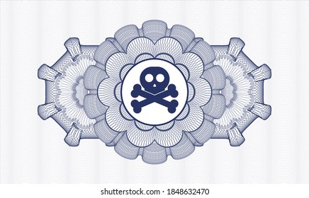 Rosette con dinero del pasaporte azul. Ilustración vectorial. Detallado con el icono cruzado dentro