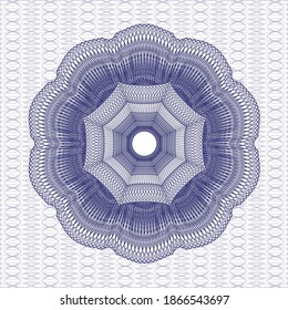 Rosette con dinero del pasaporte azul. Ilustración vectorial. Detallado. 