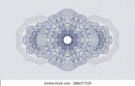 Blue passport money rosette. Vector Illustration. Detailed 