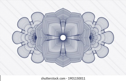 Blue passport money rosette. Vector Illustration. Detailed 