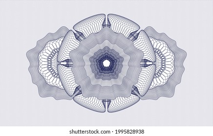 Rosette con dinero del pasaporte azul. Ilustración vectorial. Detallado 