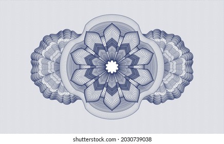 Blue passport money rosette. Vector Illustration. Detailed 