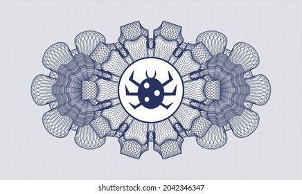 Rosette con dinero del pasaporte azul. Ilustración vectorial. Detallado con el icono de error dentro