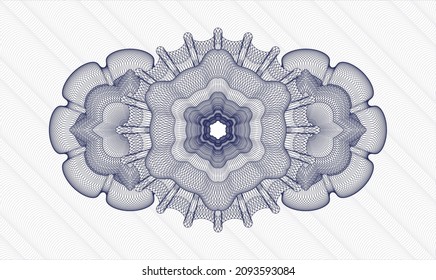 Blue passport money rosette. Vector Illustration. Detailed 