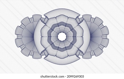 Rosette con dinero del pasaporte azul. Ilustración vectorial. Detallado 