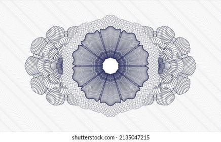 Blue passport money rosette. Vector Illustration. Detailed 