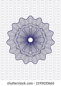 Blue passport money rosette. Vector Illustration. Detailed. 