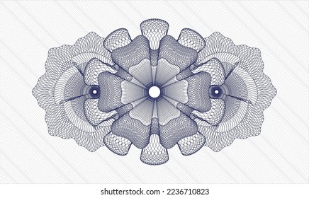 Blue passport money rosette. Vector Illustration. Detailed 