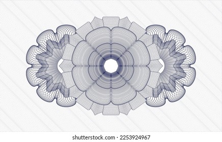 Blue passport money rosette. Vector Illustration. Detailed 