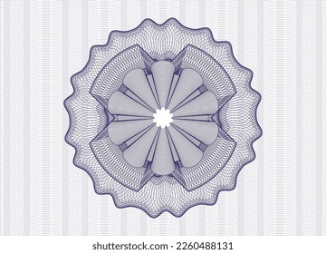 Blue passport money rosette. Vector Illustration. Detailed. 