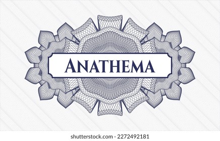 Blue Pass Geld Rosette. Vektorgrafik. Detaillierte mit Text Anathema in