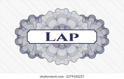 Blue passport money rosette. Vector Illustration. Detailed with text Lap inside